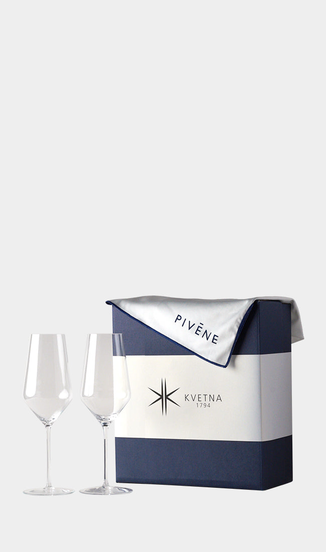 Kvetna 1794, Auriga Champagne 380ML - Set of 2 with PIVENE Wine Cloth