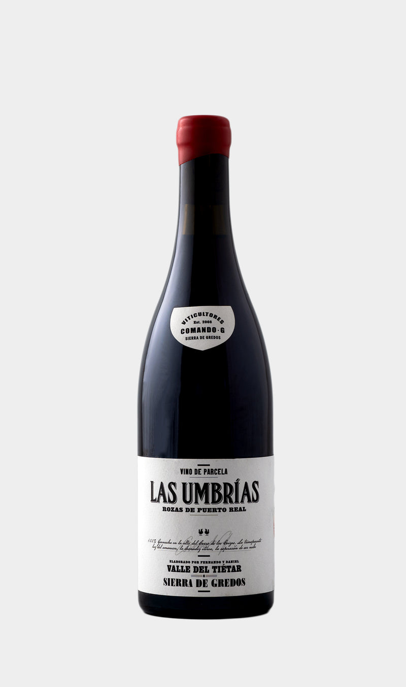 Comando G Las Umbrias 2017 wine bottle featuring elegant design and refined Spanish wine branding.