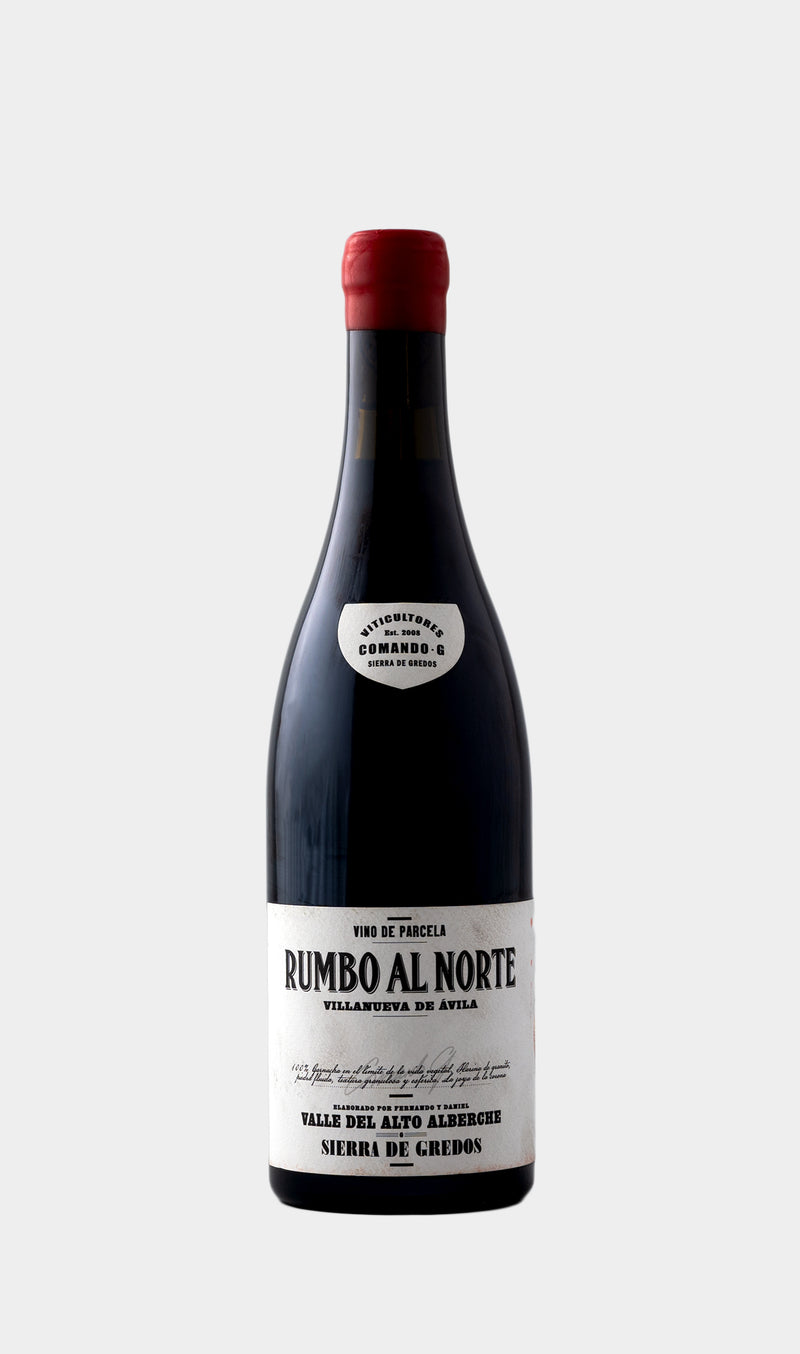 Comando G Rumbo al Norte 2017 wine bottle with minimalist label and premium Spanish wine presentation.
