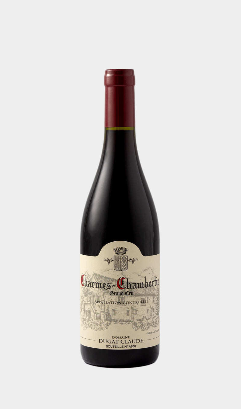 Claude Dugat Charmes-Chambertin 2023 wine bottle with classic Burgundy label and premium craftsmanship.