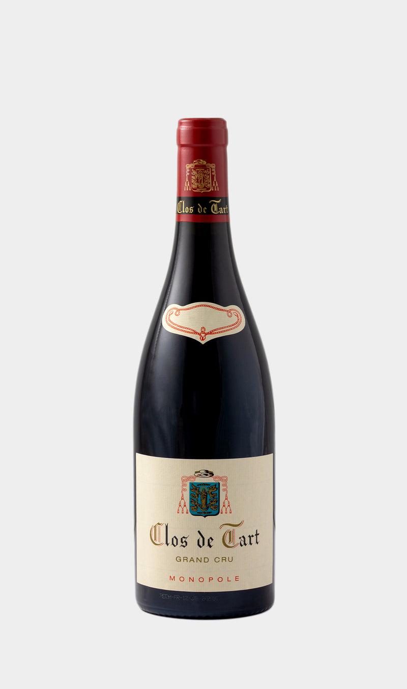 Clos de Tart Grand Cru 2012 wine bottle showcasing iconic Burgundy label and luxury French wine presentation.