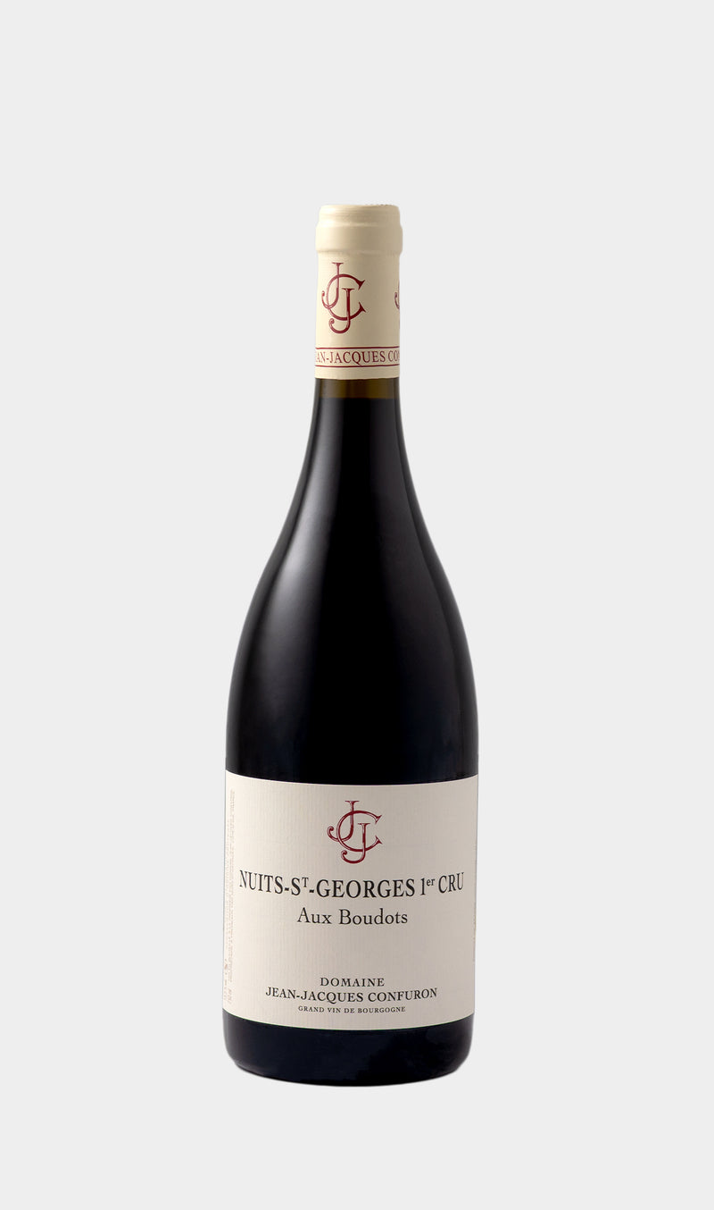 Jean-Jacques Confuron Nuits-Saint-Georges 1er Cru Aux Boudots 2022 wine bottle with traditional French label and premium presentation.