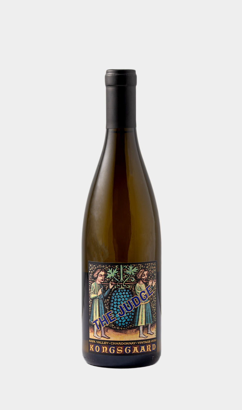 Kongsgaard The Judge Chardonnay 2022 wine bottle with luxury Napa Valley branding and refined presentation.